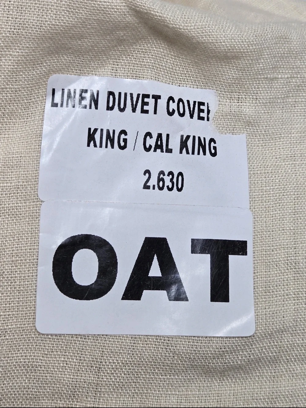 QUINCE European Linen Duvet Cover King/Cal King Oat 0545
